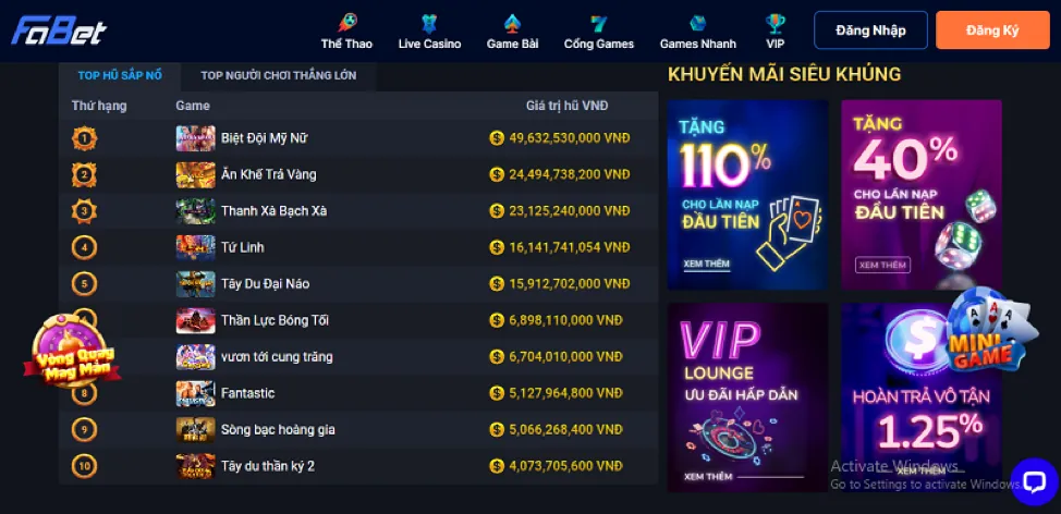 Giới hạn đặt cược và gửi tiền tại 68gb khuyến mãi